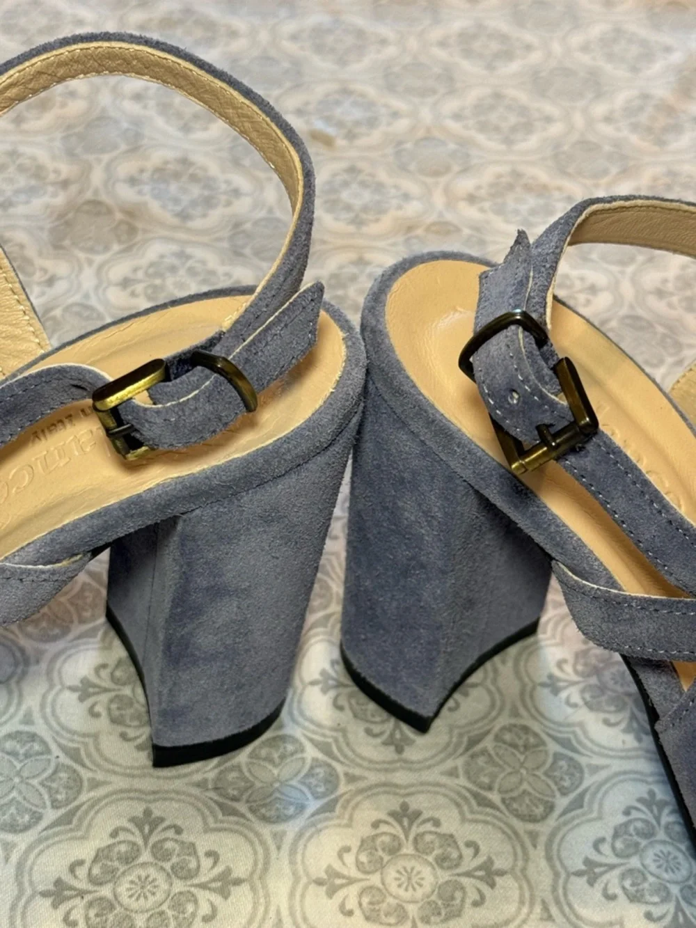 Sundance Women's Viloria Blue Leather Suede Heels size 38